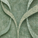 C88118 Green gold metallic ogee wavy trellis lines faux fabric textured Wallpaper rolls
