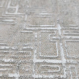 C88111 Green hue tan distressed labyrinth lines faux fabric textured Wallpaper rolls 3D