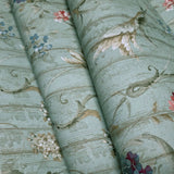 HA1326 Vintage painted wooden panels floral flowers green mint red blue birds wallpaper