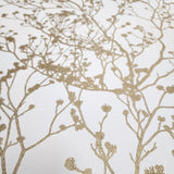 HC7516 Matte White gold metallic branches natural paperweave woven textured wallpaper