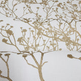 HC7516 Matte White gold metallic branches natural paperweave woven textured wallpaper