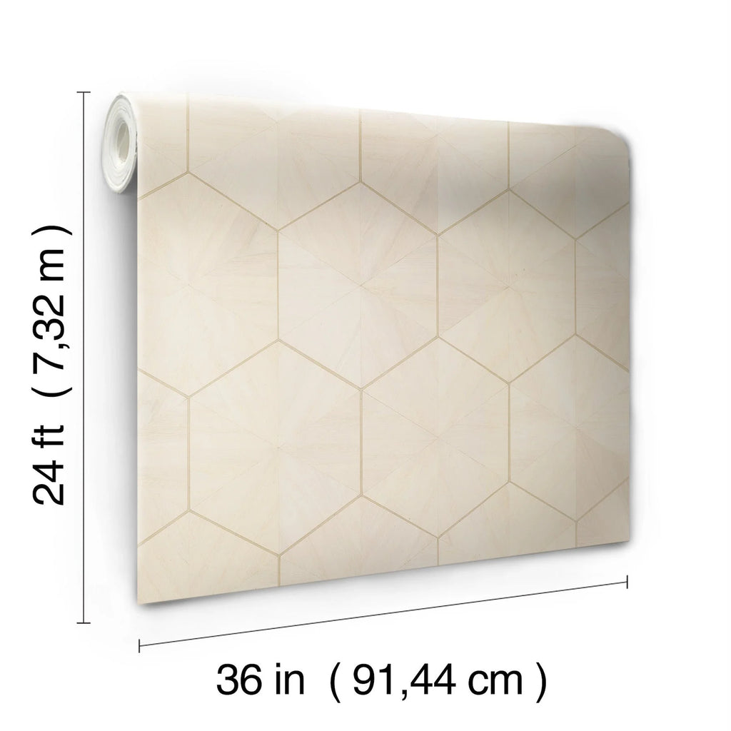 HO2101GV Hexagram Wood Veneer Ivory Wallpaper – wallcoveringsmart