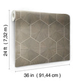 HO2102GV Hexagram Wood Veneer Caper Wallpaper
