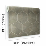 HO2102 Hexagram Wood Veneer Wallpaper 