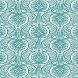 HO2151 Lotus Palm Aqua Wallpaper