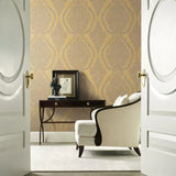 HS7956 Charleston Damask Dark Mustard Wallpaper