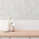 HY82121 Trailing Vines Motif Silver Grey Hygge Wallpaper 