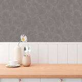 HY82131 Stone Circles Motif Bronze Brown Silver Grey Wallpaper