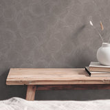 HY82131 Stone Circles Motif Bronze Brown Silver Grey Wallpaper