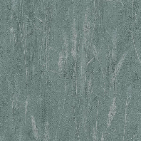 HY82136 Meadow Stems Motif Green Silver Grey Wallpaper 