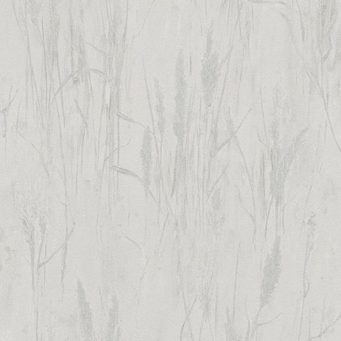 HY82140 Meadow Stems Motif Beige Silver Grey Wallpaper