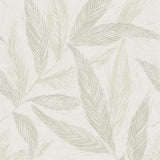 HY82146 Fern Weave Motif Green Cream Wallpaper