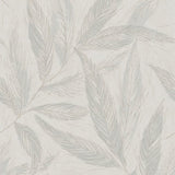 HY82148 Fern Weave Motif Blue Cream Silver Grey Wallpaper 