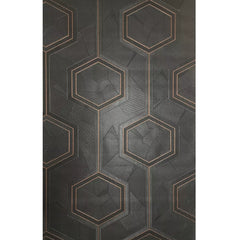 Z12847 Hexagon Feature brown bronze metallc faux carbon