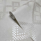Z90045 LAMBORGHINI 2 Honeycomb dots off white textured square ornaments faux concrete Wallpaper rolls
