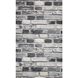 IR50000 Charcoal gray black white faux distressed rustic brick contemporary wallpaper 3D