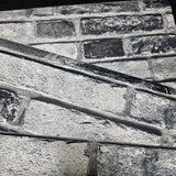IR50000 Charcoal gray black white faux distressed rustic brick contemporary wallpaper 3D