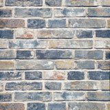 IR50008 Modern orange blue gray faux distressed rustic brick contemporary loft wallpaper