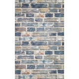 IR50008 Modern orange blue gray faux distressed rustic brick contemporary loft wallpaper