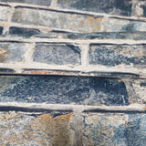 IR50008 Modern orange blue gray faux distressed rustic brick contemporary loft wallpaper