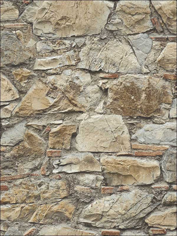 IR50706 Natural Stone Wall Wallpaper