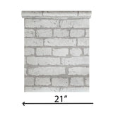 IR50800 Modern Brickwork white light gray faux brick pattern Wallpaper rolls 3D
