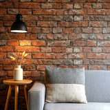 IR50801 Rust Red gray realistic distressed faux distressed brick Wallpaper 3D
