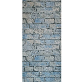 IR50802 Teal blue tan gray realistic faux distressed brick Industrial modern Wallpaper