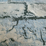 IR50802 Teal blue tan gray realistic faux distressed brick Industrial modern Wallpaper