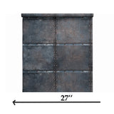 IR50901 Faux metal industrial rusted steel panel plating rusty brown rust blue wallpaper
