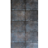 IR50901 Faux metal industrial rusted steel panel plating rusty brown rust blue wallpaper
