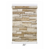 IR51201 Rustic Sand gray brown faux stacked Stone blocks wallcoverings Modern Wallpaper