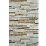 IR51201 Rustic Sand gray brown faux stacked Stone blocks wallcoverings Modern Wallpaper