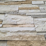 IR51201 Rustic Sand gray brown faux stacked Stone blocks wallcoverings Modern Wallpaper