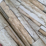 IR51201 Rustic Sand gray brown faux stacked Stone blocks wallcoverings Modern Wallpaper