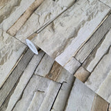IR51201 Rustic Sand gray brown faux stacked Stone blocks wallcoverings Modern Wallpaper