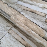IR51201 Rustic Sand gray brown faux stacked Stone blocks wallcoverings Modern Wallpaper