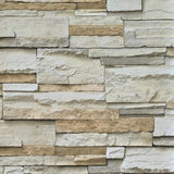 IR51201 Rustic Sand gray brown faux stacked Stone blocks wallcoverings Modern Wallpaper