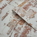 IR51901 Modern orange red white faux rustic brick distressed plaster wallpaper rolls 3D
