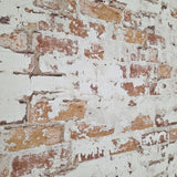 IR51901 Modern orange red white faux rustic brick distressed plaster wallpaper rolls 3D
