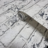 IR70108 Modern Gray white faux distressed rustic brick loft contemporary wallpaper rolls