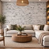 IR70108 Modern Gray white faux distressed rustic brick loft contemporary wallpaper rolls