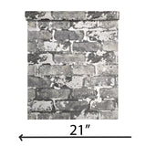 IR70200 Brickwork white gray Exposed faux distressed brick Wallpaper loft 3D