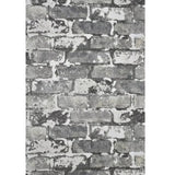 IR70200 Brickwork white gray Exposed faux distressed brick Wallpaper loft 3D