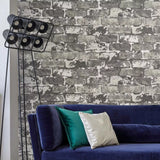 IR70200 Brickwork white gray Exposed faux distressed brick Wallpaper loft 3D