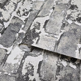 IR70200 Brickwork white gray Exposed faux distressed brick Wallpaper loft 3D