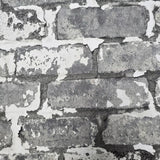 IR70200 Brickwork white gray Exposed faux distressed brick Wallpaper loft 3D