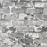 IR70200 Brickwork white gray Exposed faux distressed brick Wallpaper loft 3D