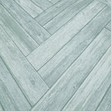 IR70404 Grayish light teal blue zigzag herringbone Distressed faux wood planks Wallpaper
