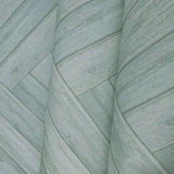 IR70404 Grayish light teal blue zigzag herringbone Distressed faux wood planks Wallpaper
